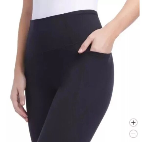 Danskin L Activewear High Rise Non Slip Athletic Leggings Tulip Ankle Hem Pants - Picture 3 of 7